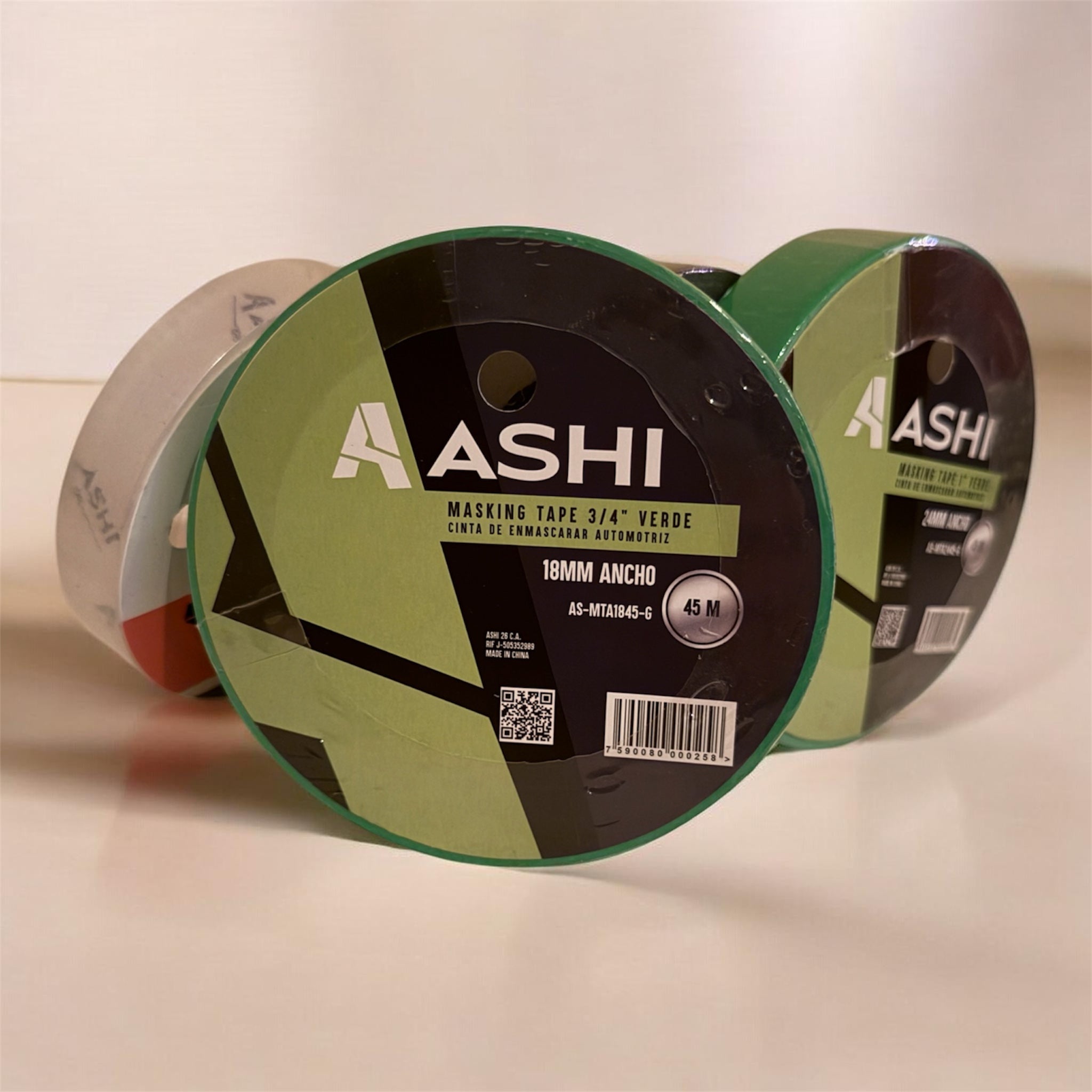 CINTA AUTOMOTRIZ 3/4" COLOR VERDE 18MM X 45MTS